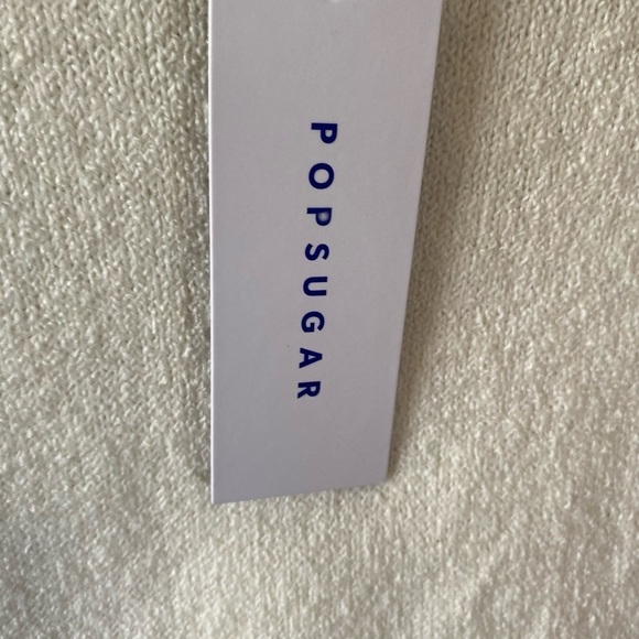 Popsugar Large medium Cream Silver Gold High Neck Soft Long Sleeve Sweater EUC - Picture 8 of 8